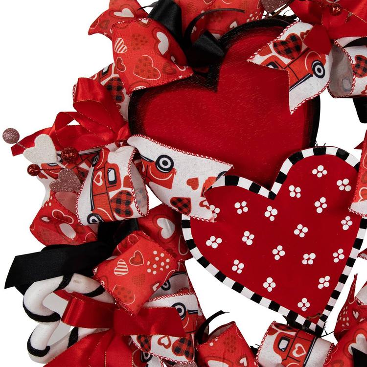 Northlight Seasonal Ribbon and Twig Valentine''s Day Wreath