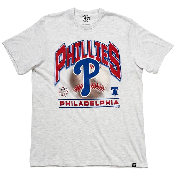 Mens ''47 Brand Phillies Ball Background Short Sleeve Graphic Tee - image 