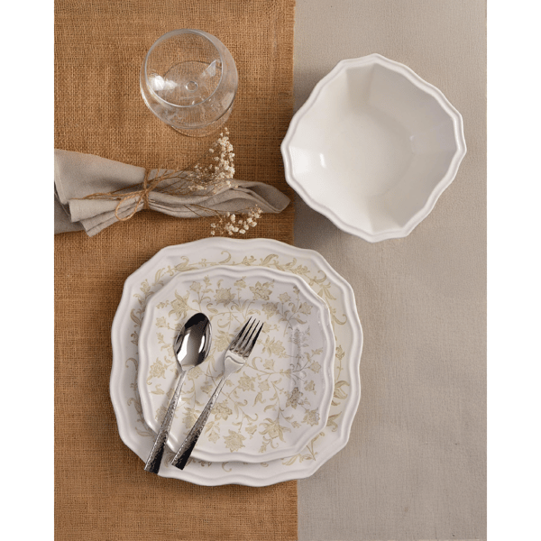 222 Fifth Batik Toile Taupe 12pc. Dinnerware Set - Service for 4
