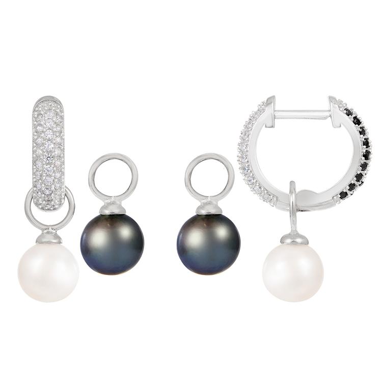 Splendid Pearls Interchangeable Pearl Huggies Earrings