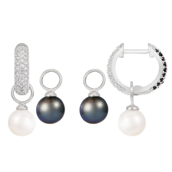 Splendid Pearls Interchangeable Pearl Huggies Earrings - image 