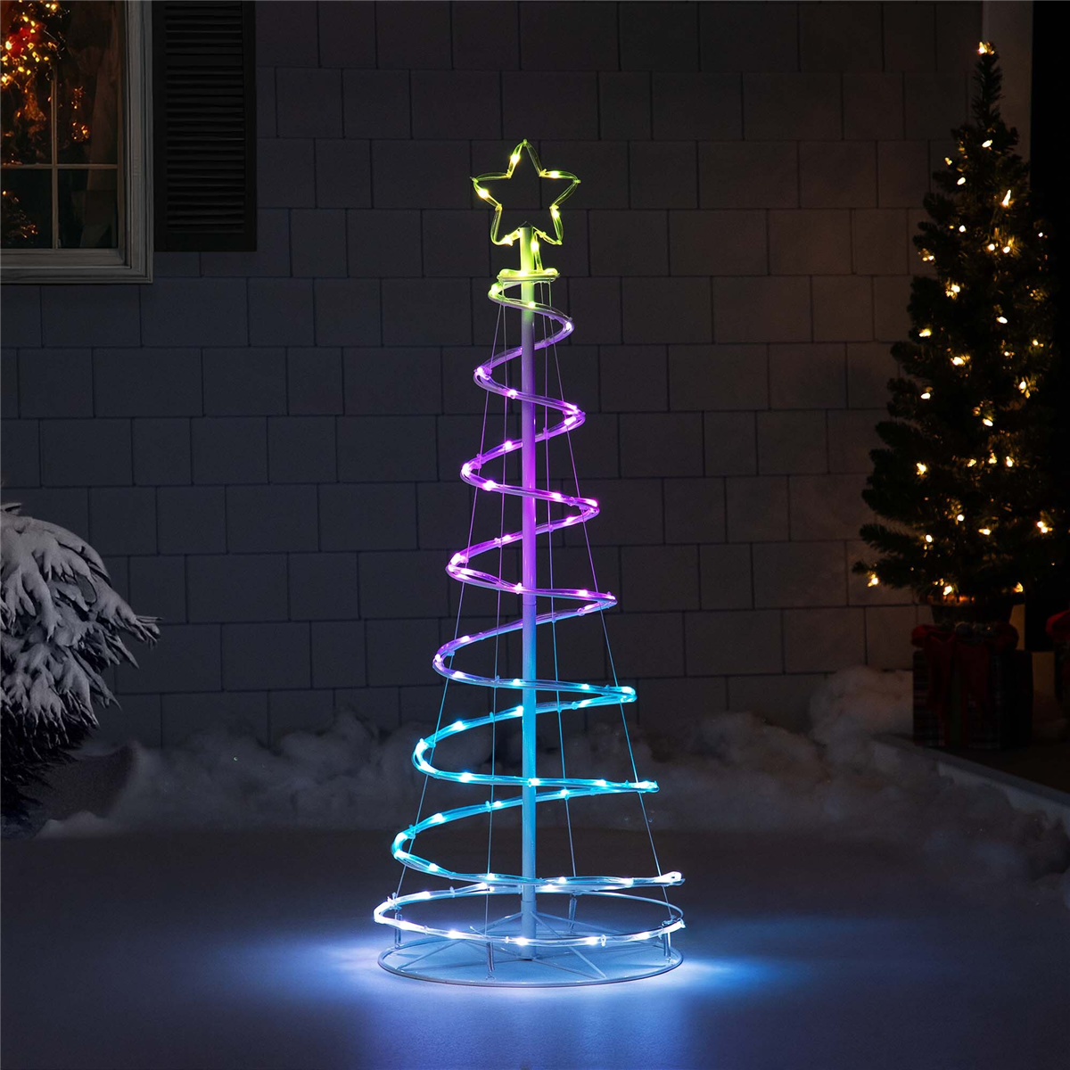 Northlight 4ft. LED Color Changing Outdoor Spiral Christmas Tree