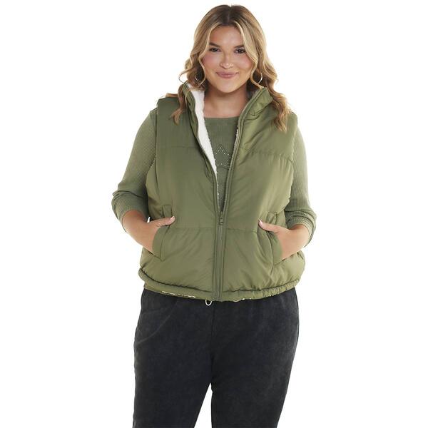 Juniors Plus Inner Circle Teddy Puffer Vest - image 