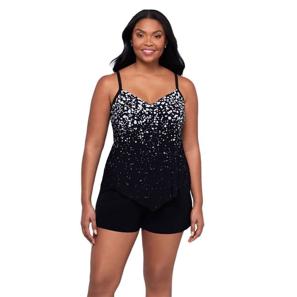 Womens Swimshaper Confetti Dot Ombre Swimsuit Romper