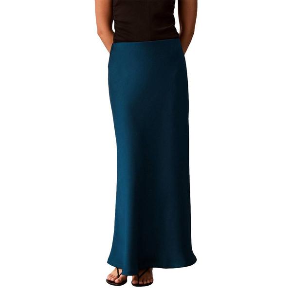 Womens Calvin Klein Pull On Bias Flared Satin Maxi Skirt - image 