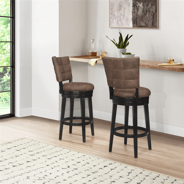 HH2 Home Kaede Wood Bar Height Swivel Stool