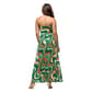 Womens 24/7Comfort Apparel Green Print Strapless Maxi Dress - image 2