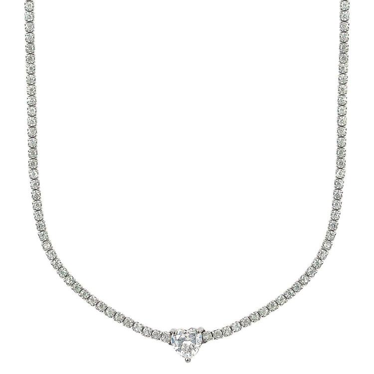 Splendere Sterling Silver Heart Necklace