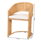 bali & pari Palm Bohemian Light Honey Rattan Dining Chair - image 10
