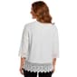 Petite Notations 3/4 Sleeve Scallop Hem Crochet Cardigan - image 3