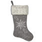 20in. Grey Velvet Stocking with White Plush Cuff - image 1