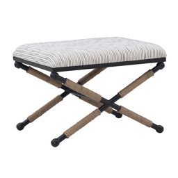 Linon Home Decor Ashburn Campaign Accent Striped Stool