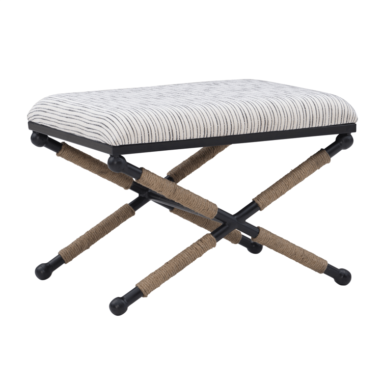 Linon Home Decor Ashburn Campaign Accent Striped Stool