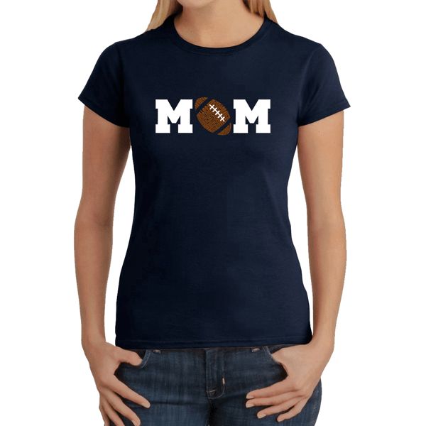 Womens LA Pop Art Football Mom - Word Art T-Shirt - image 
