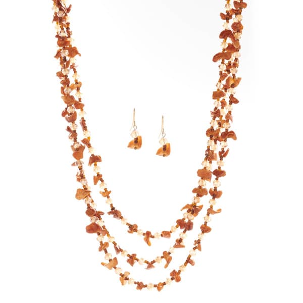 Ashley Cooper(tm) Multi-Row Shell Chips Beaded Necklace Set - image 