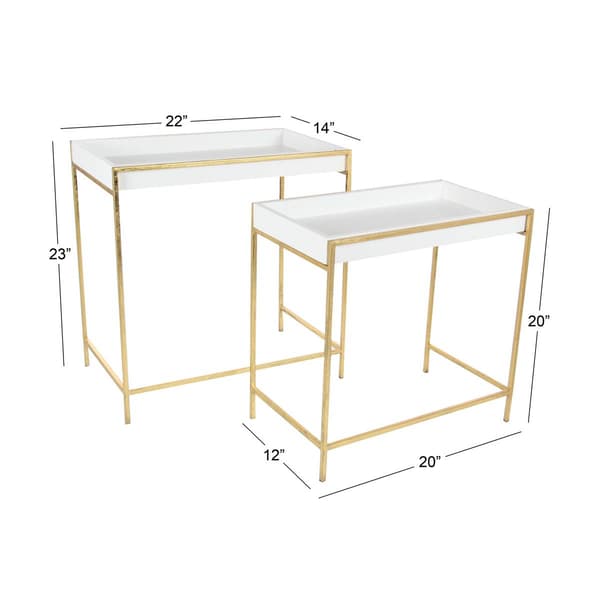 9th & Pike® Gold Metal Contemporary Console Table - Set of 2