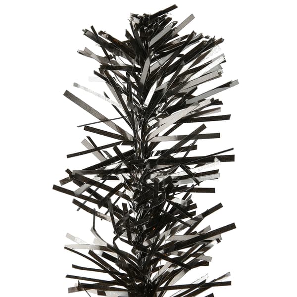 National Tree 2ft. Black and Orange Tinsel Tree