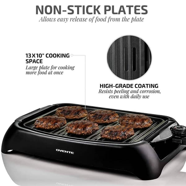 Ovente Electric Nonstick Cooking Grill