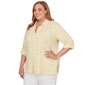 Plus Size Alfred Dunner Out Of The Blue Embroidered Daisy Blouse - image 3