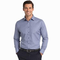 Mens Bill Blass Modern Fit Navy Stripe Dress Shirt
