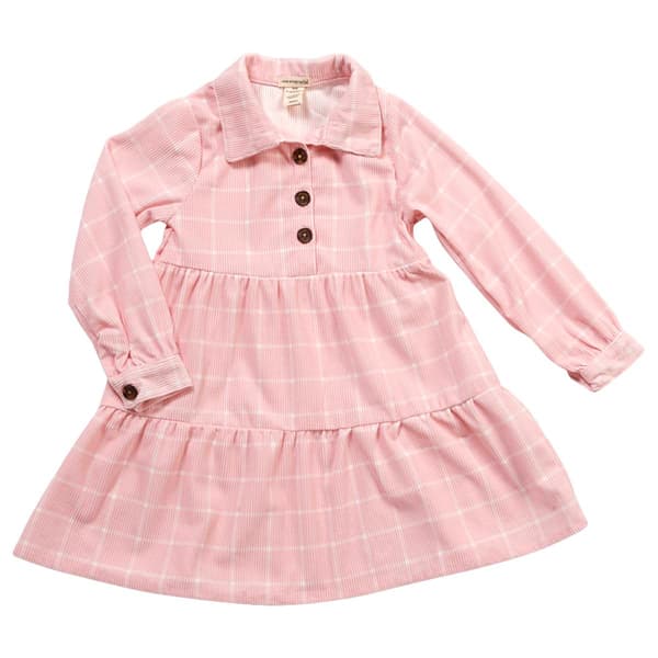 Girls &#40;4-6x&#41; One Step Up Long Sleeve  Checkered Tiered Dress - image 