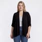 Plus Size Cure Roll Tab Sleeve Grid Chiffon Back Cardigan - image 1