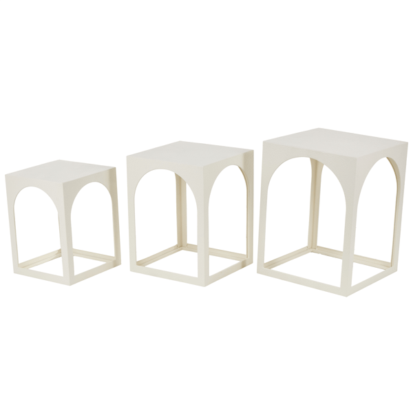 9th & Pike® Modern White Metal End Table Set