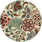 Tayse Deco Dilek Ivory Floral Pattern Round Area Rug - image 1