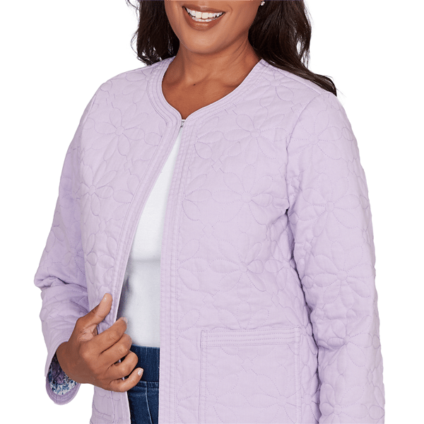 Petite Alfred Dunner Hilton Head Floral Quilted Jacket