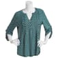 Womens Notations 3/4 Sleeve Dot Pleat Jacquard Knit Blouse - image 1
