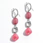 Ashley Cooper(tm) Rhodium-Tone Pink Bead Linear Earrings - image 1