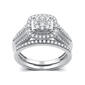 Nova Star&#40;R&#41; Lab Grown Diamond Halo Cluster Cathedral Bridal Set - image 1