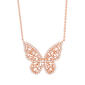 Simulated Morganite and Cubic Zirconia Butterfly Pendant - image 1