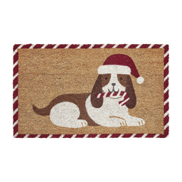 Hallmark Holiday Dog Multicolor Outdoor Coir Doormat
