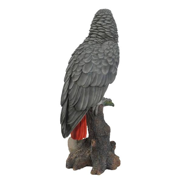 Hi-Line Gift Gabon Parrot On Stump Garden Statue