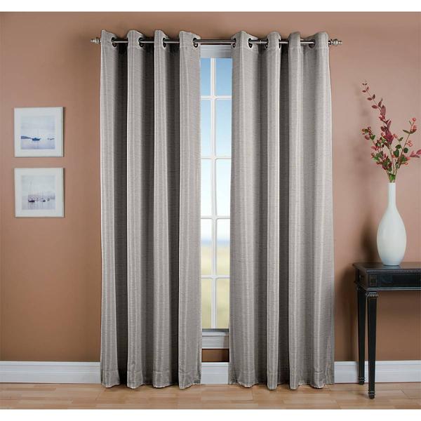 Ricardo(R) Grasscloth Lined Rod Pocket Tie-Up Curtain Panel - image 
