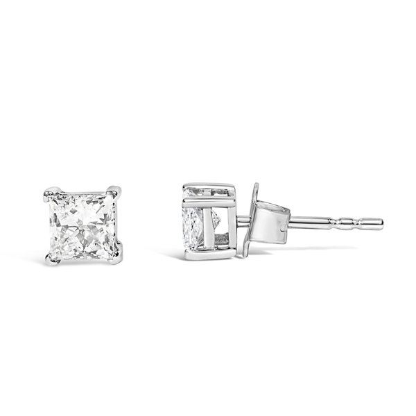 Haus of Brilliance Lab Grown Princess-Cut Diamond Stud Earrings