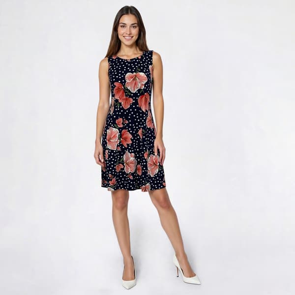 Womens Perceptions 3/4 Sleeve Floral Jacket Dress