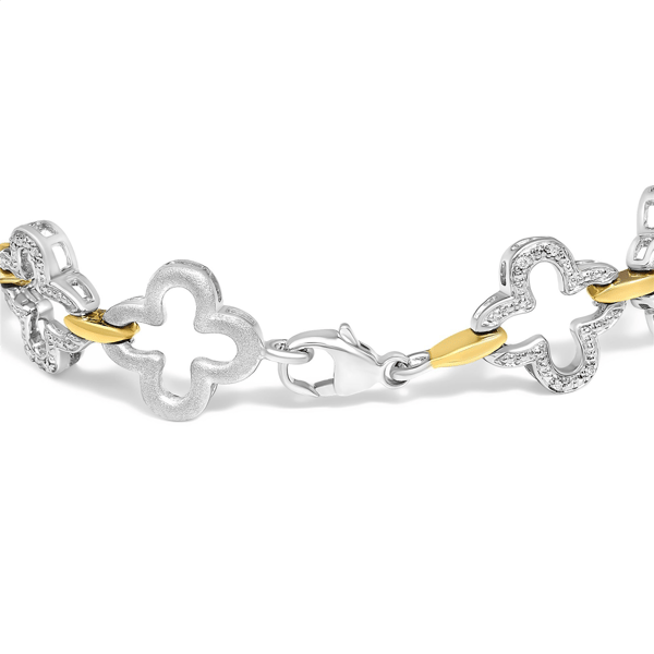 Haus of Brilliance Two-tone 1/10ctw Round Diamond Tennis Bracelet