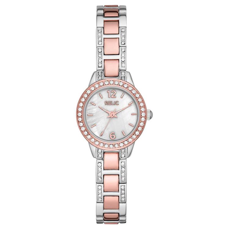 Womens RELIC by Fossil Rose Gold & Silver Bracelet Watch-ZR34588
