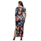Womens 24/7 Comfort Apparel Black Floral Side Slit Maxi Dress - image 2