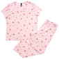 Womens Charmour Short Sleeve Pointelle Floral Capri Pajama Set - image 1