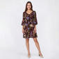 Womens Ninety Clothing 3/4 Sleeve V-Neck Abstract A-Line Dress - image 1