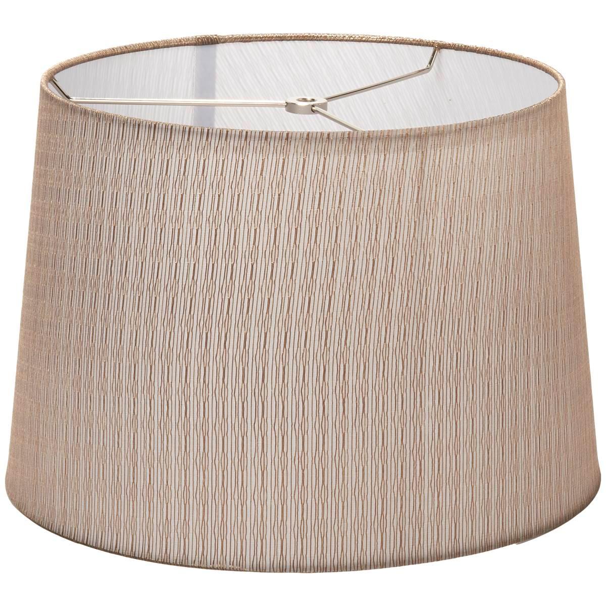 Fangio Lighting Linen Gold Thread Hardback Drum 12in. Shade-Beige