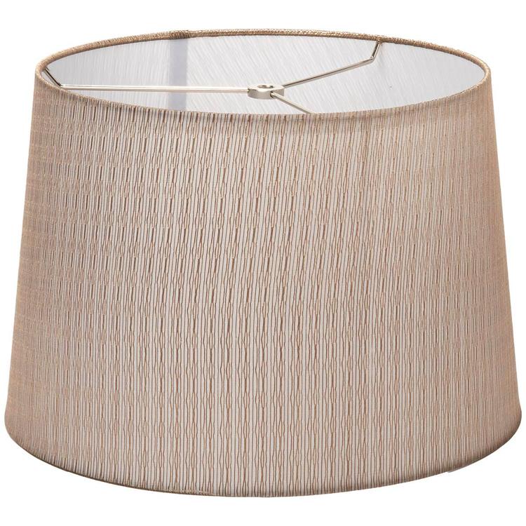 Fangio Lighting Linen Gold Thread Hardback Drum 12in. Shade-Beige