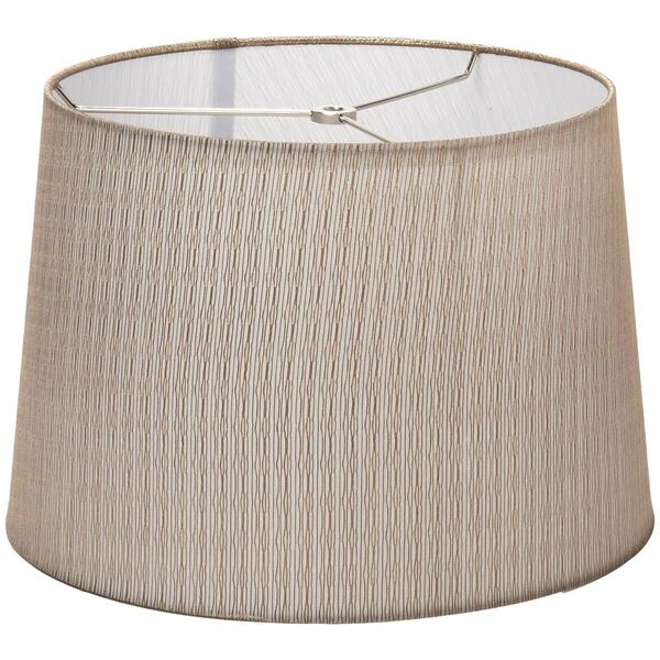Fango Lighting Linen Gold Thread Hardback Drum 14in. Shade-Beige - image 
