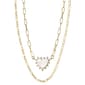 Jessica Simpson Layered White Stone Heart Necklace Set - image 1