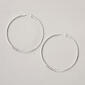 Sterling Silver Diagonal Diamond Cut Hoop Earrings - image 1