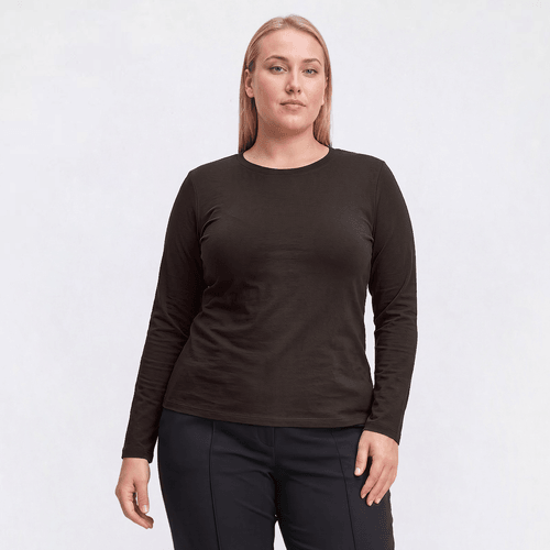 Plus Size Preswick & Moore Long Sleeve Classic Crew Neck Tee - image 