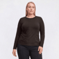 Plus Size Preswick & Moore Long Sleeve Classic Crew Neck Tee - image 1